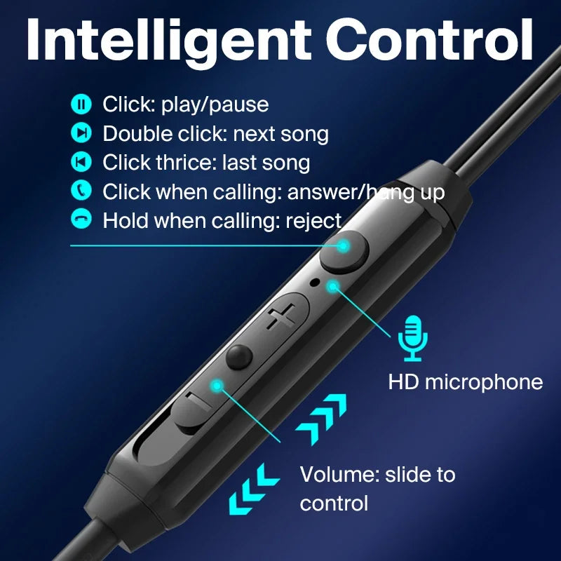Fone de Ouvido com Fio EARDECO Hifi de Graves e Microfone Cancelamento de Ruído