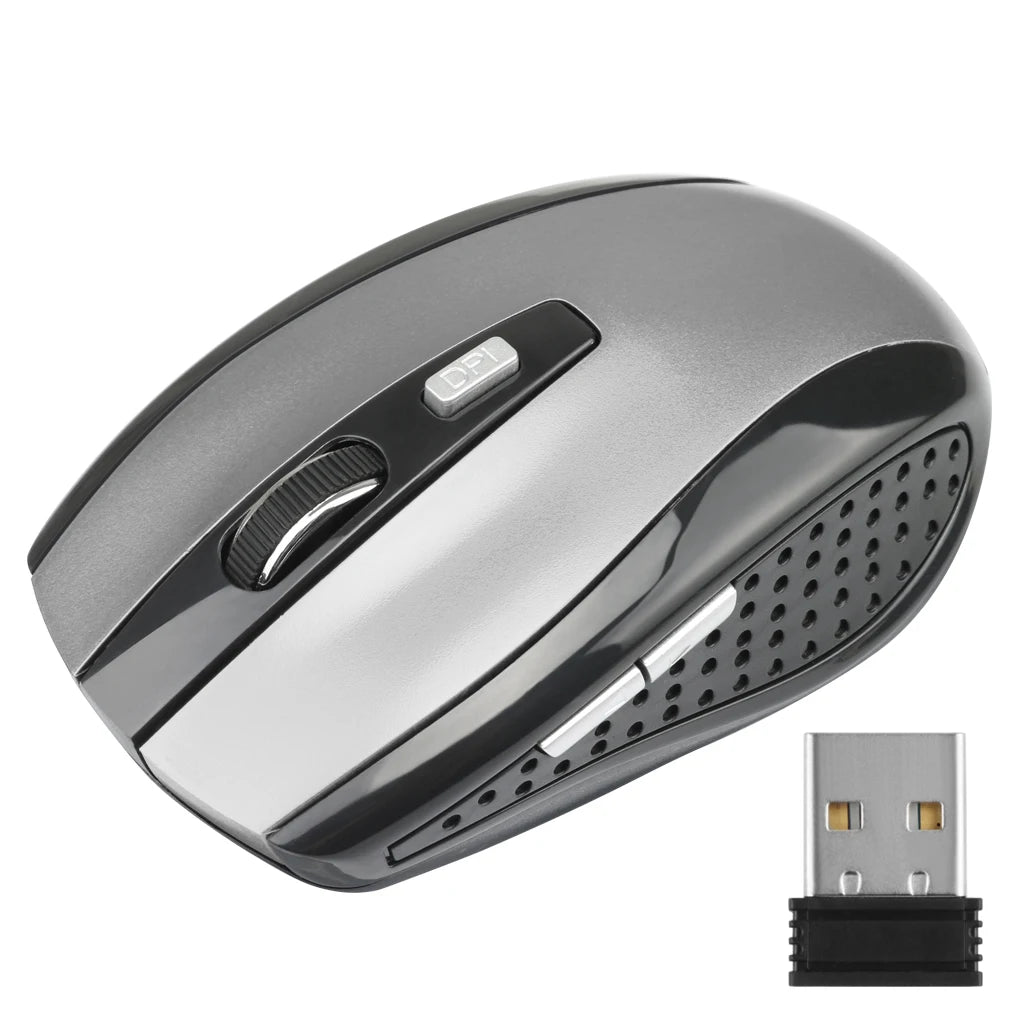 Rato Sem Fio 2.4G Bluetooth Ergonômico com 6 Botões e DPI Ajustável para PC e Tablet