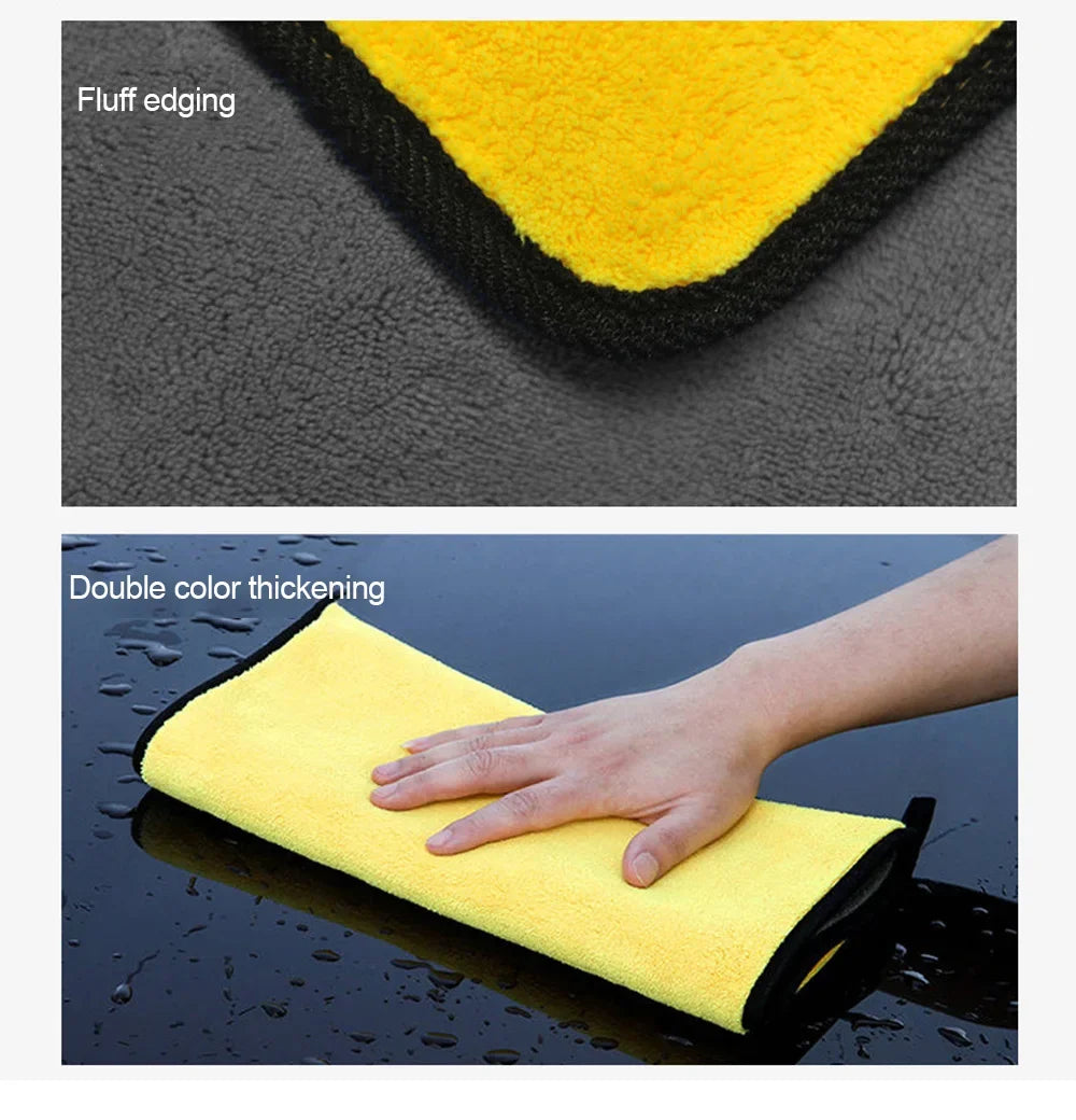 Pano de Limpeza para Carros Toalha de Microfibra Amarela Vários Tamanhos