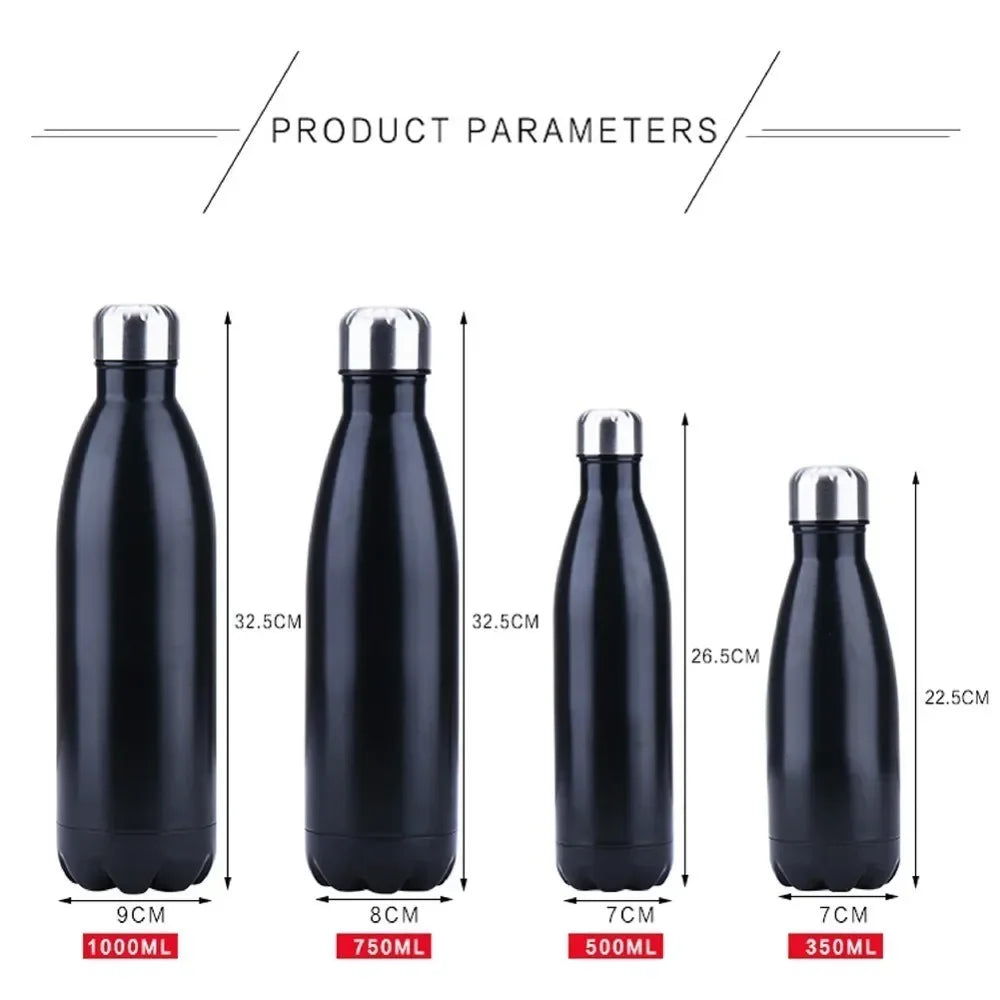 Garrafa Térmica LMHBJY Inox Parede Dupla 350 a 1000 ml Mantém Quente ou Frio