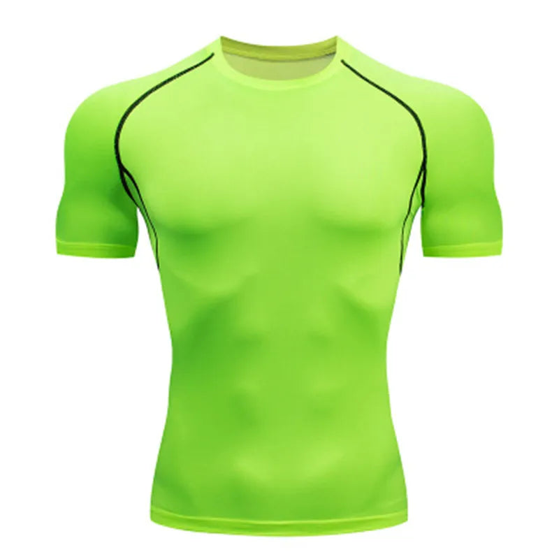 Camiseta Masculina de Compressão Bat Man Treino ao Ar Livre Corrida e Academia