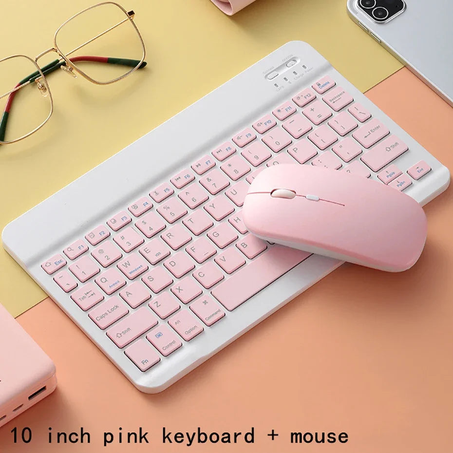Teclado Recarregável Bluetooth 10 Polegadas Espanhol Inglês Para Tablet e Notebook