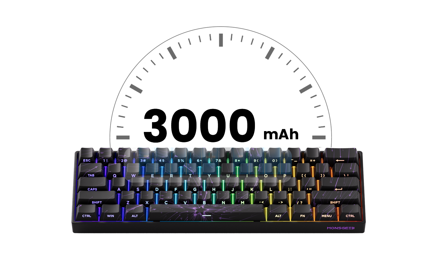 Akko MonsGeek FUN60 Teclado Gamer 60 Porcento Interruptor Magnético Gatilho 0.01mm
