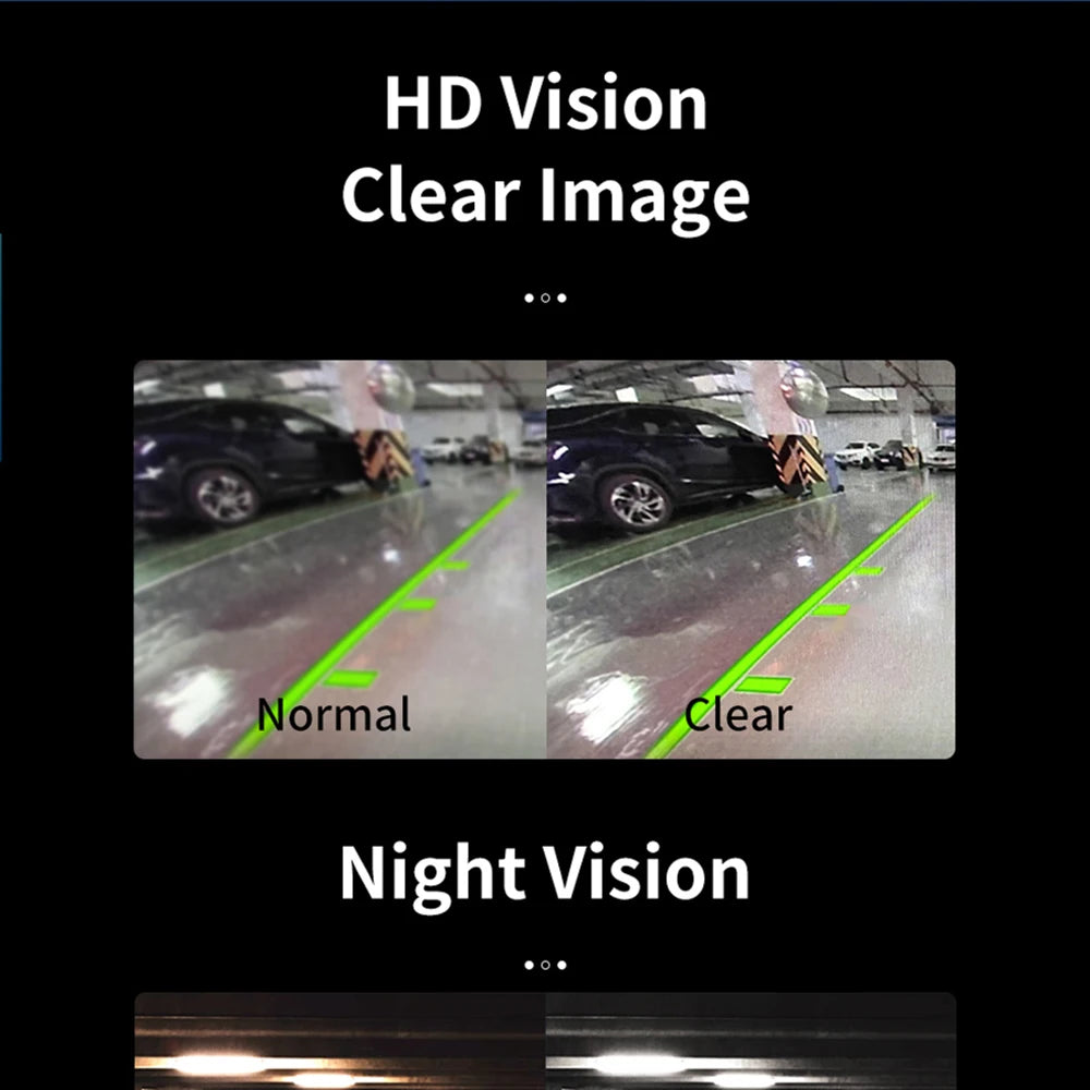 Câmera de Estacionamento Hippcron CCD com Visão Noturna e 4 LEDs à Prova d'Água