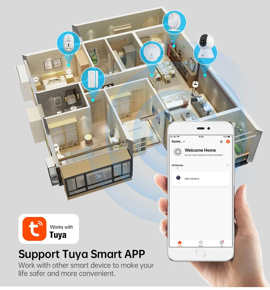 Câmera de Segurança WiFi Tuya 5MP 8MP 4K com Função de Rastreamento Automático