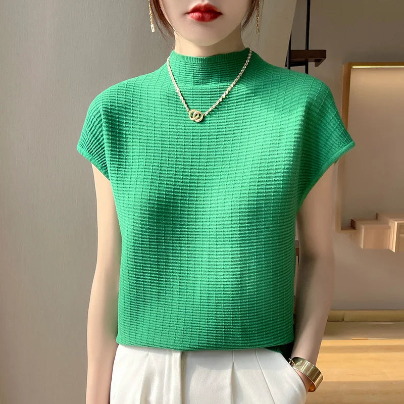Camiseta Feminina Verão Oversize Gola O Manga Curta Estilo Casual e Confortável