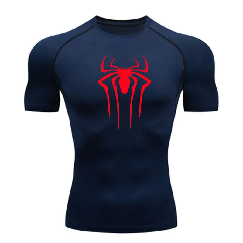 Camiseta Masculina Esportiva de Compressão Secagem Rápida Manga Curta para Treino
