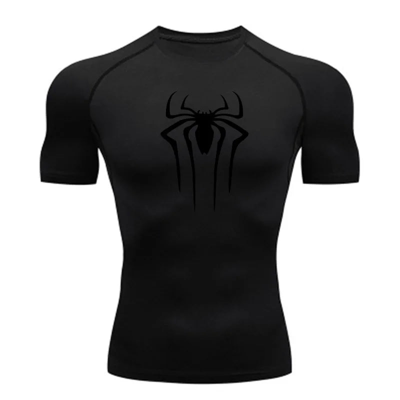 Camiseta Masculina Esportiva de Compressão Secagem Rápida Manga Curta para Treino