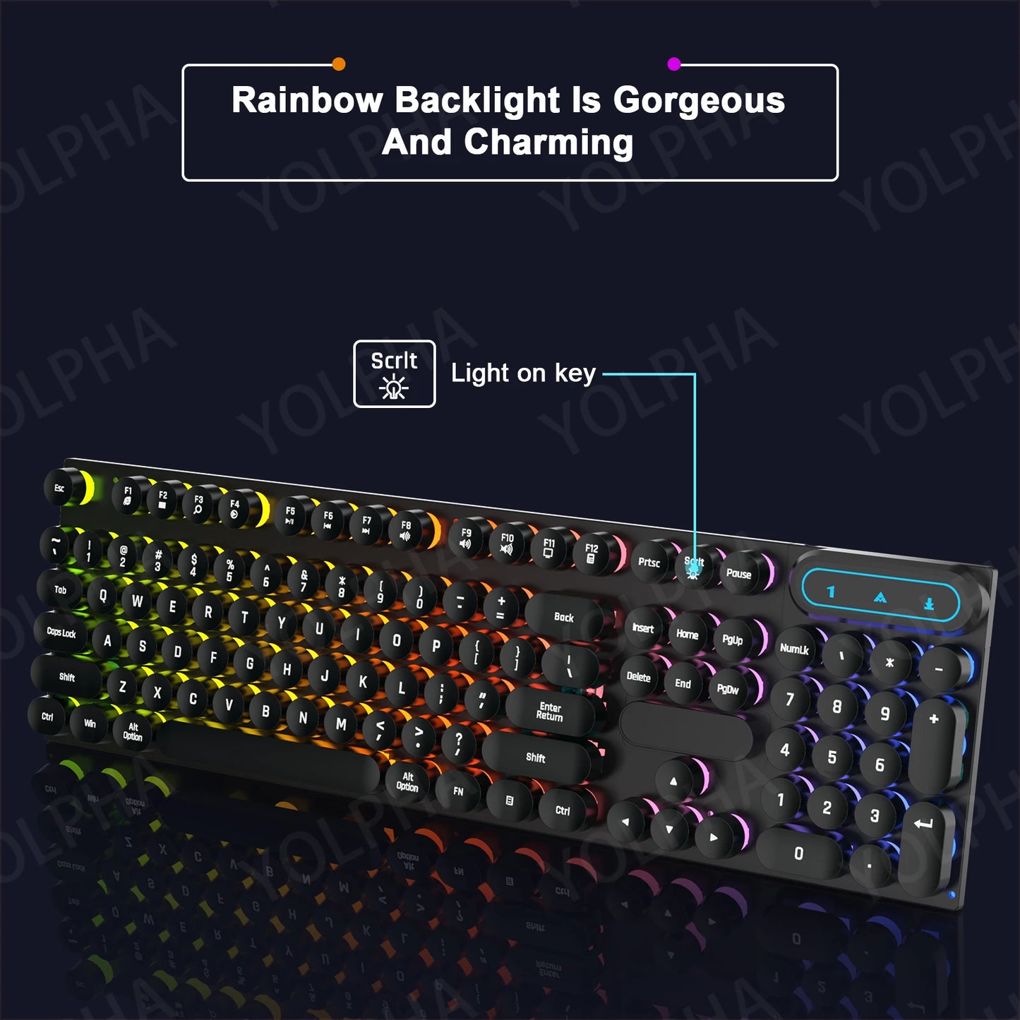 Teclado com Fio Iluminação RGB 104 Teclas Para Jogo Computador e Uso Diário