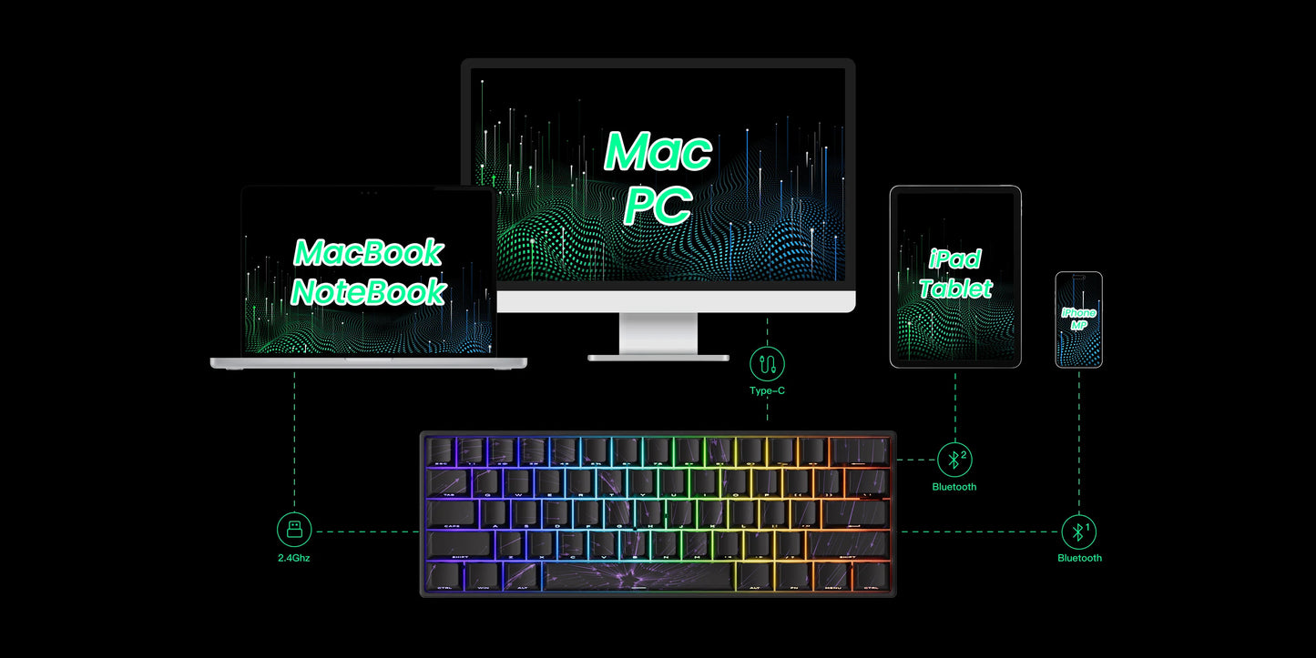 Akko MonsGeek FUN60 Teclado Gamer 60 Porcento Interruptor Magnético Gatilho 0.01mm
