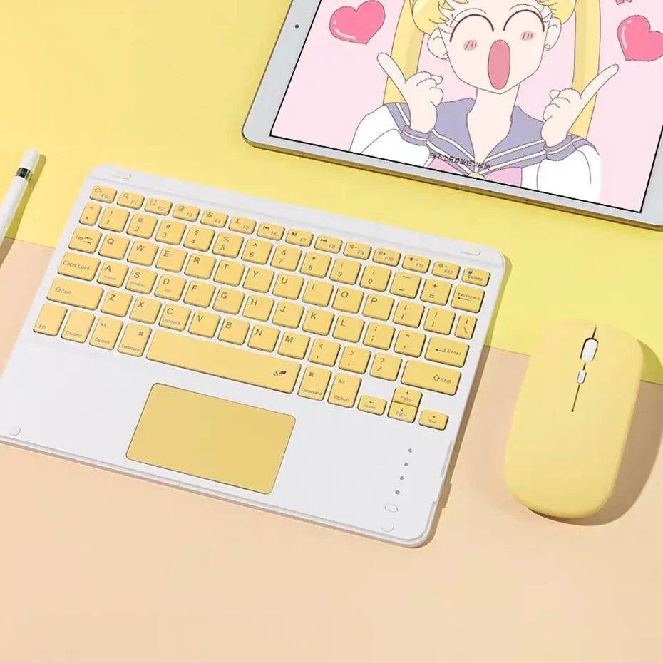 Teclado Recarregável Bluetooth 10 Polegadas Espanhol Inglês Para Tablet e Notebook