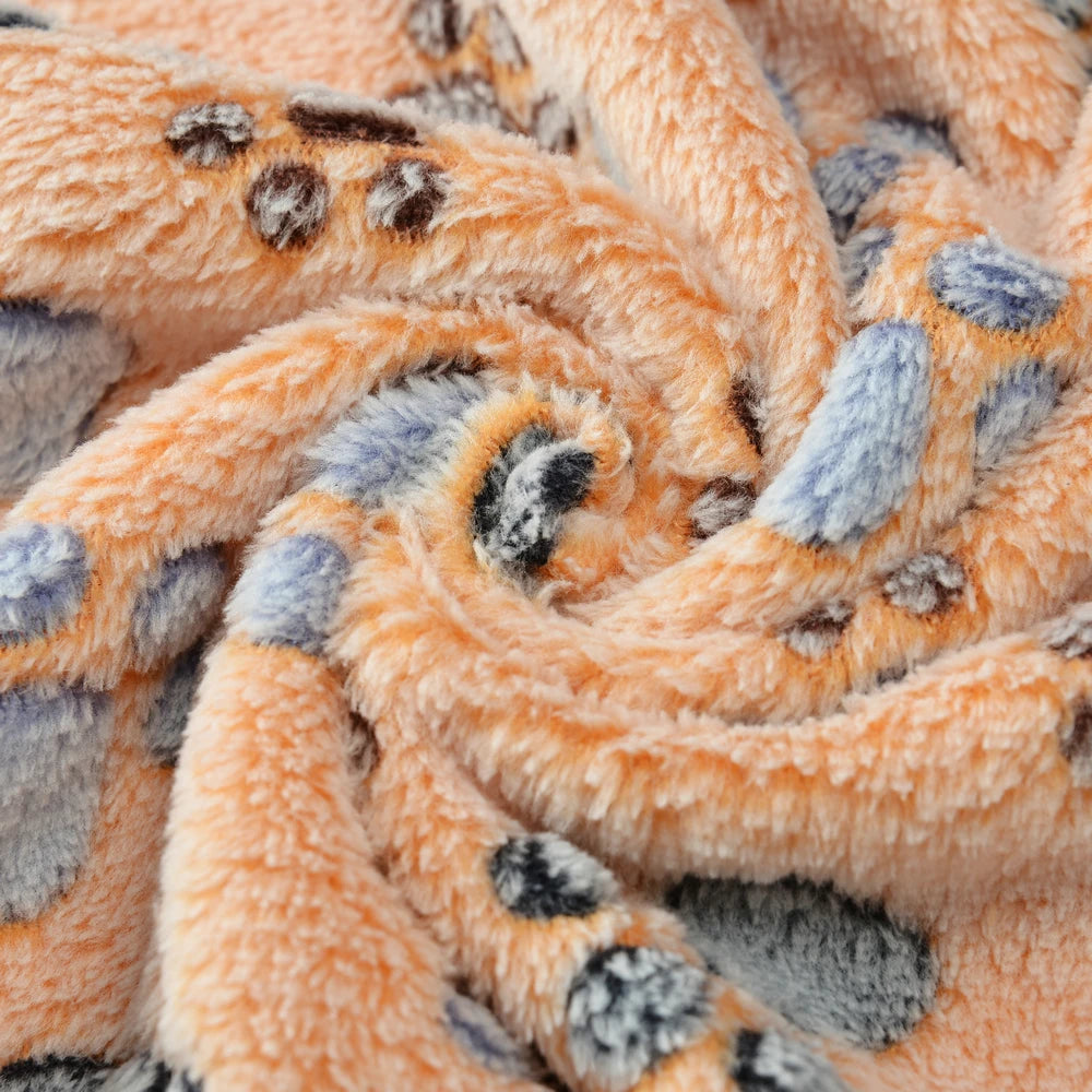 Cobertor Quente para Gatos e Cães Lã Grossa com Pegadas Aconchegante Outono Inverno