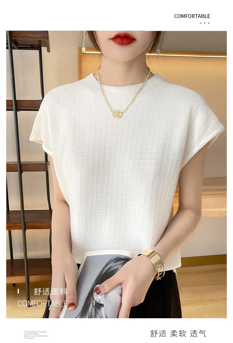 Camiseta Feminina Verão Oversize Gola O Manga Curta Estilo Casual e Confortável