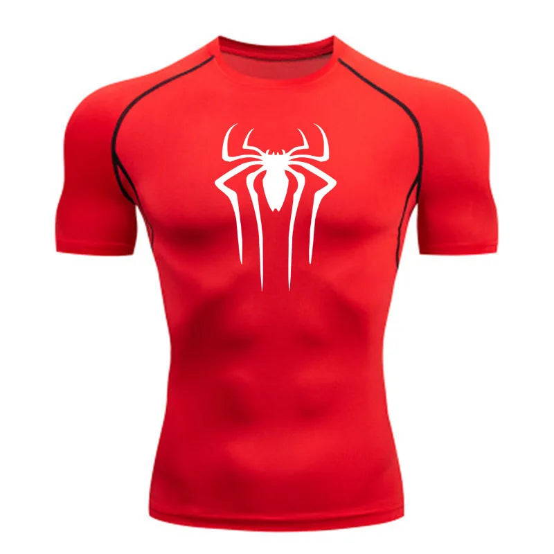 Camiseta Masculina Esportiva de Compressão Secagem Rápida Manga Curta para Treino