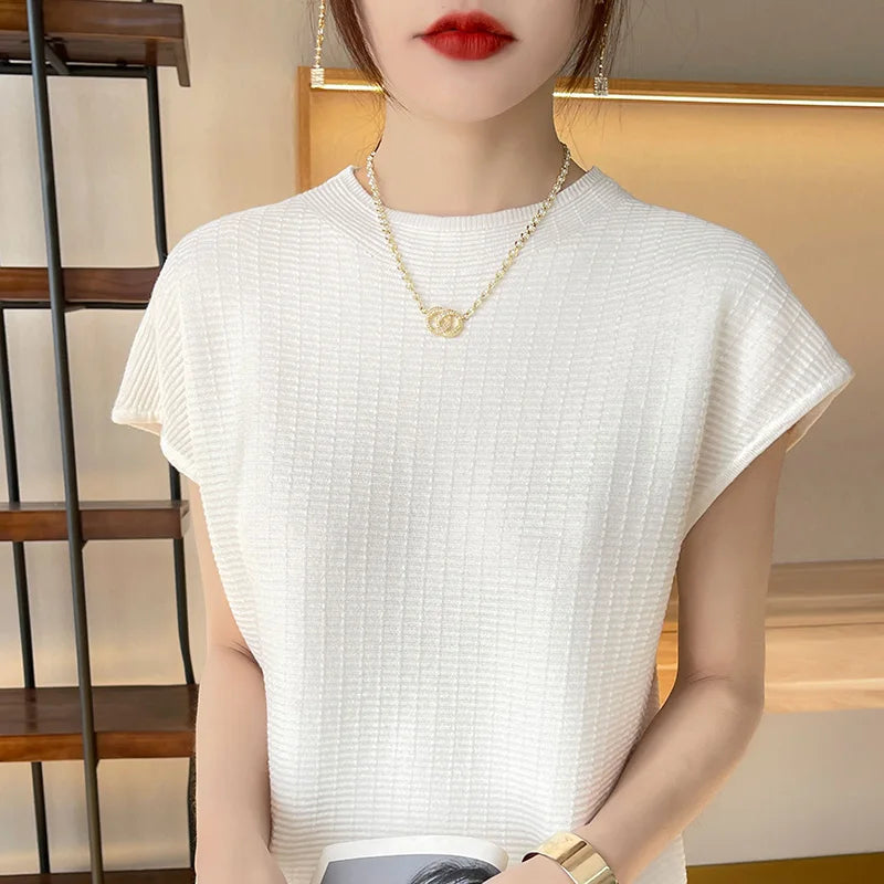 Camiseta Feminina Verão Oversize Gola O Manga Curta Estilo Casual e Confortável