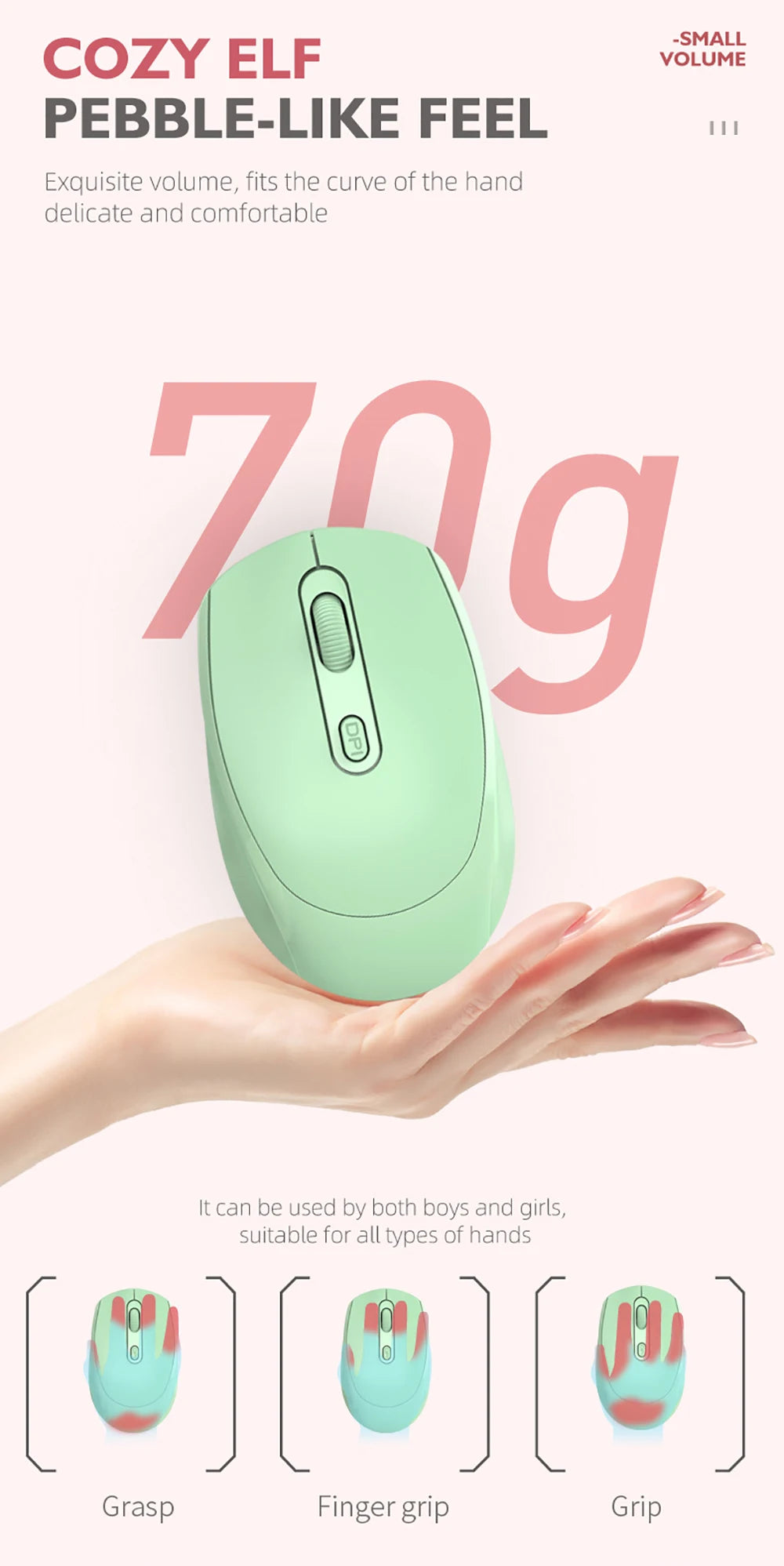 Mouse Ergonômico Sem Fio Silencioso Modo Duplo Recarregável para PC e Gaming