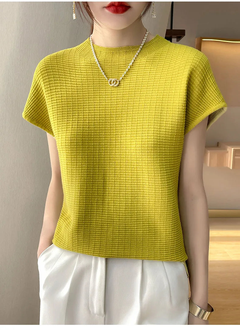 Camiseta Feminina Verão Oversize Gola O Manga Curta Estilo Casual e Confortável