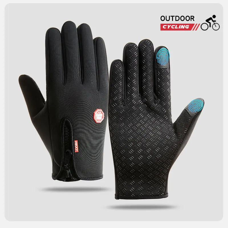 Luvas impermeáveis de ciclismo antiderrapante térmico para homens e mulheres, tela sensível ao toque, quente, ao ar livre, bicicleta, ginásio, condução, motocicleta, inverno