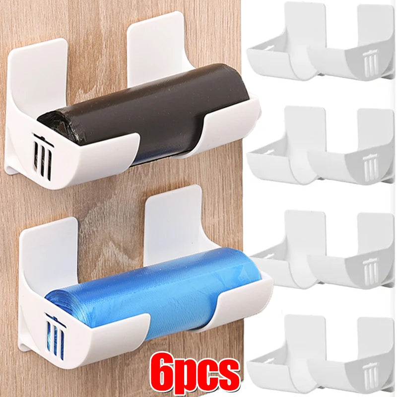 Suporte para Sacos de Lixo de 2 ou 6 Peças, Montagem na Parede, Organizador e Dispensador Prático para prateleiras de cozinha