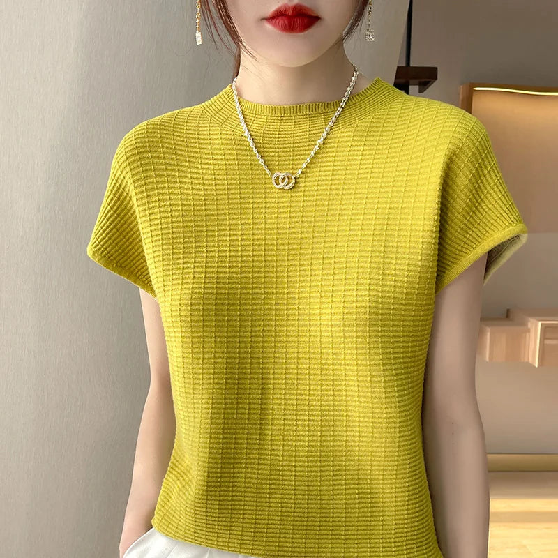 Camiseta Feminina Verão Oversize Gola O Manga Curta Estilo Casual e Confortável