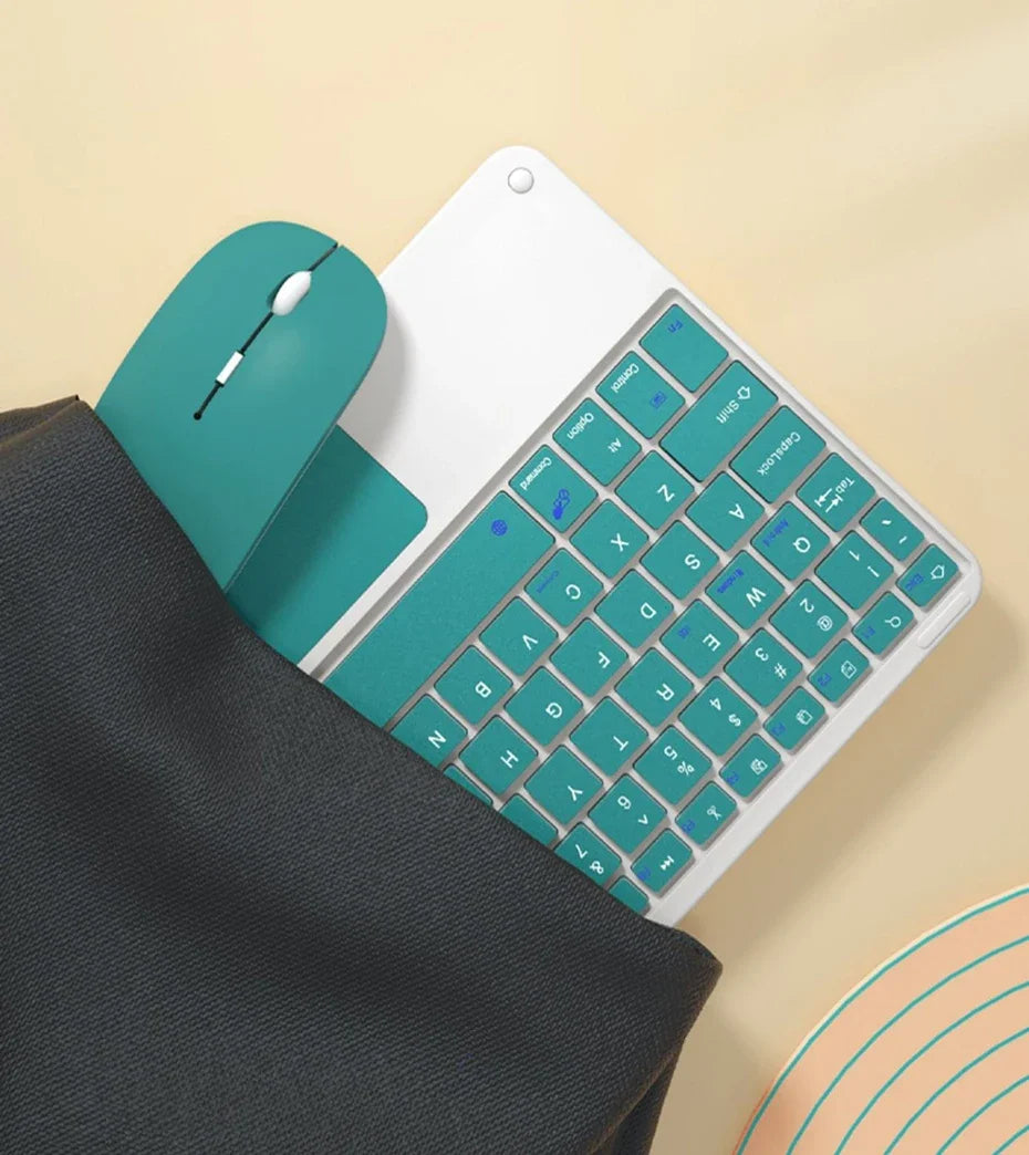 Teclado Recarregável Bluetooth 10 Polegadas Espanhol Inglês Para Tablet e Notebook