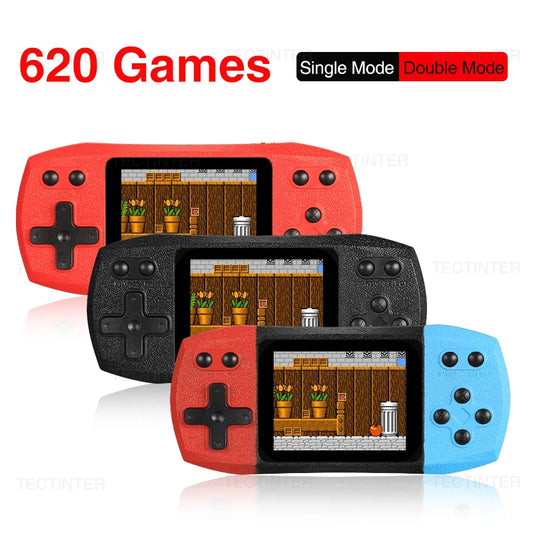 Mini Console Portátil Retrô 620 Jogos Clássicos com Tela 2.4 Polegadas e Saída AV