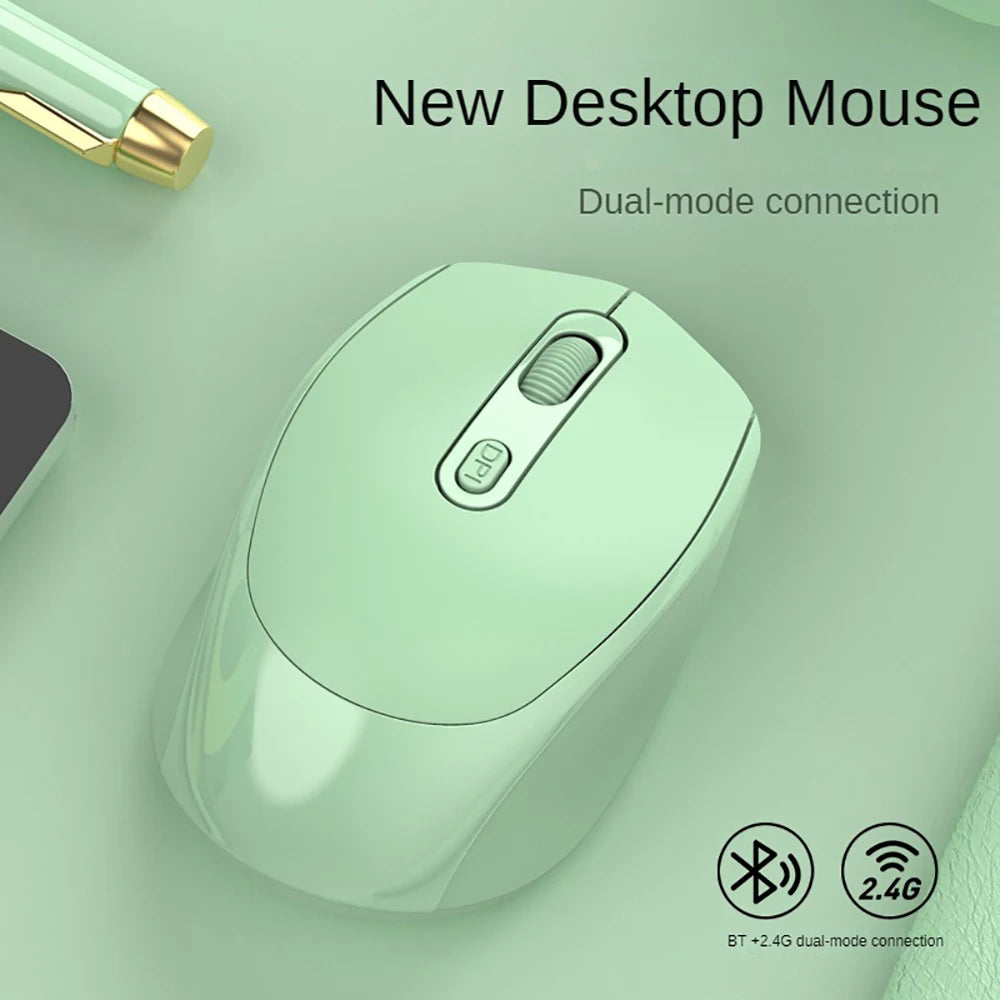 Mouse Ergonômico Sem Fio Silencioso Modo Duplo Recarregável para PC e Gaming