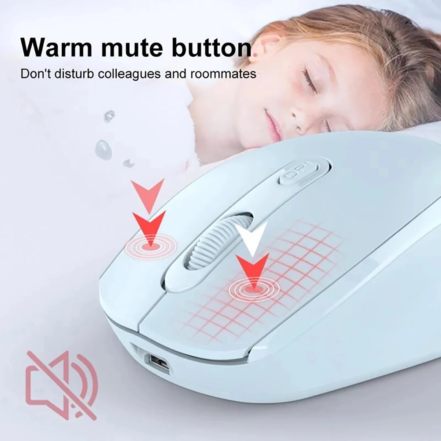 Mouse Ergonômico Sem Fio Silencioso Modo Duplo Recarregável para PC e Gaming