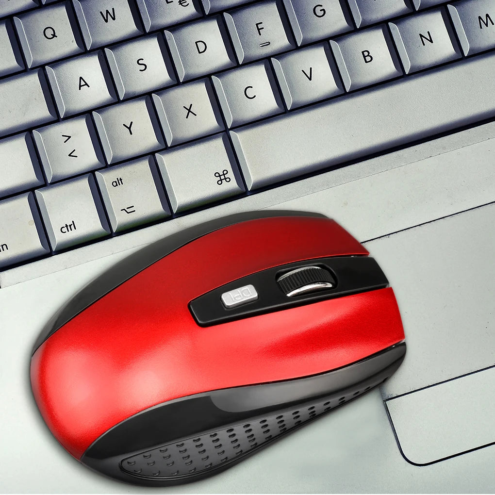 Rato Sem Fio 2.4G Bluetooth Ergonômico com 6 Botões e DPI Ajustável para PC e Tablet