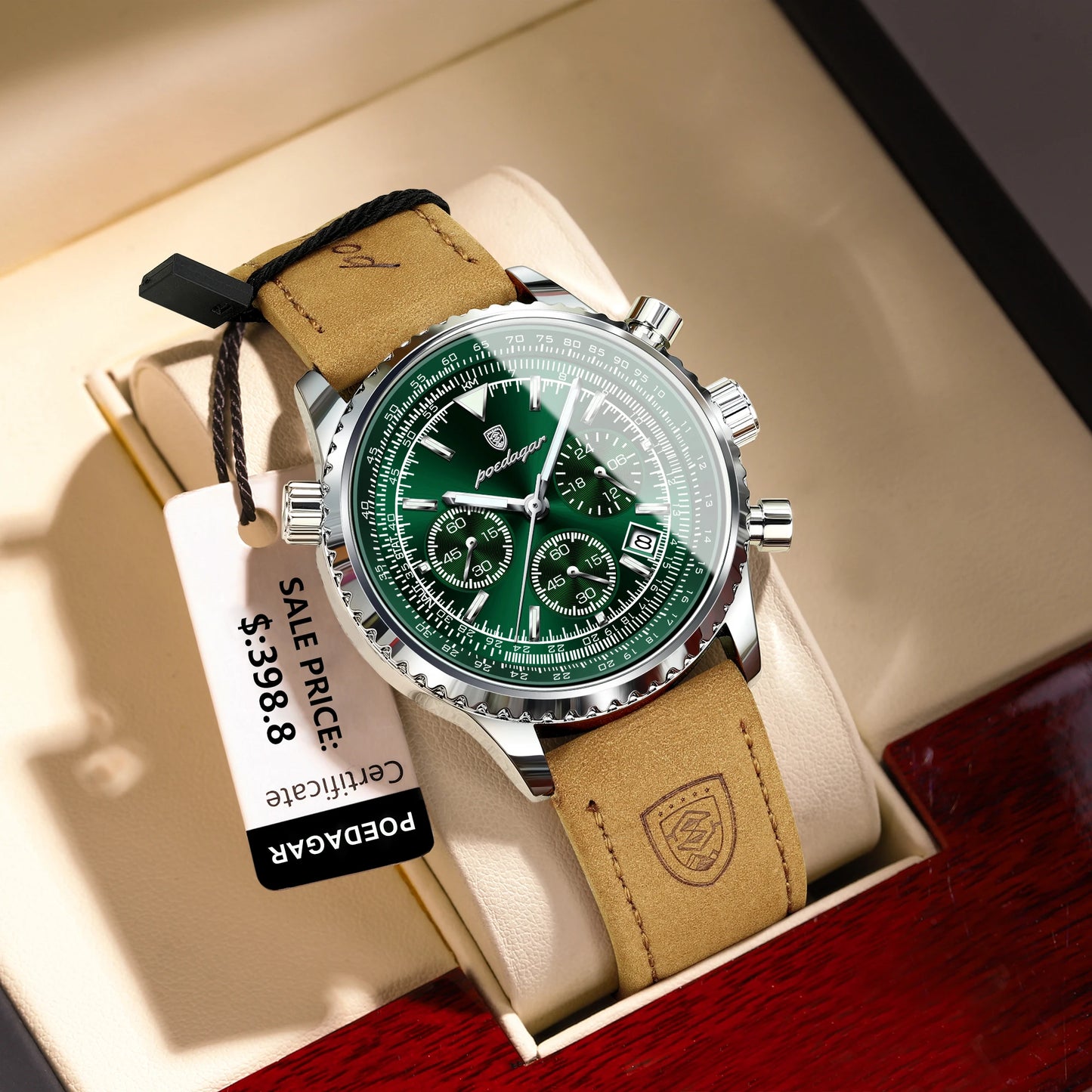 Relógio Masculino de luxo, POEDAGAR, de aço inoxidável, com design moderno, perfeito para os homens que modernos mas que não perderam a masculinidade.