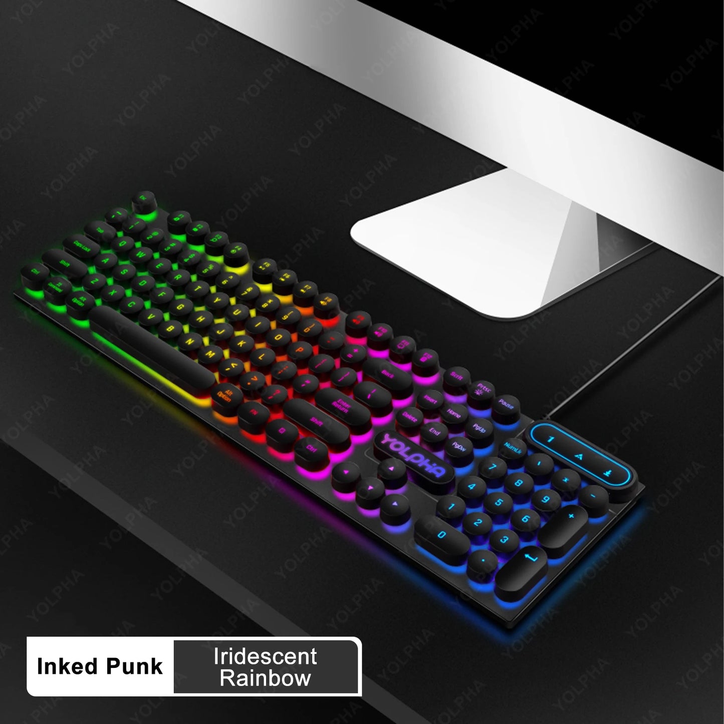 Teclado com Fio Iluminação RGB 104 Teclas Para Jogo Computador e Uso Diário