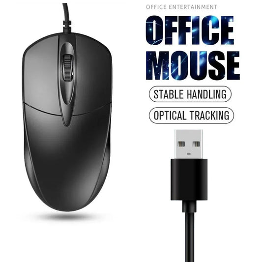 Mouse com Fio USB 1200DPI Rolo 3D Antiderrapante para Casa Escritório e Desktop