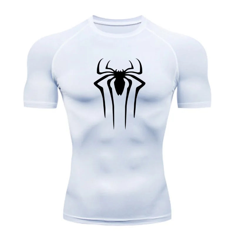 Camiseta Masculina Esportiva de Compressão Secagem Rápida Manga Curta para Treino