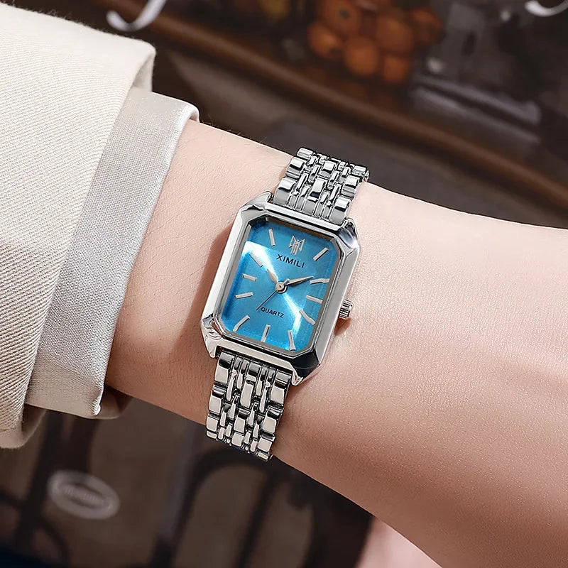 Relógio de Aço Feminino Design Moderno e Fino Presente Perfeito para o Dia a Dia
