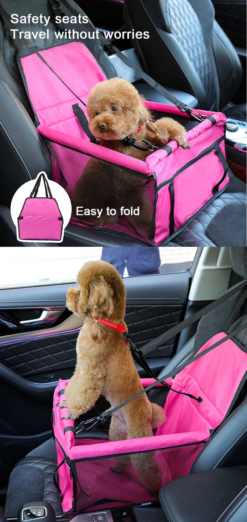 Capa de Assento de Carro Dobrável para Animais de Estimação Viagem Confortável