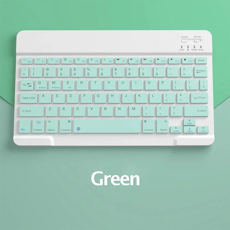 Teclado Recarregável Bluetooth 10 Polegadas Espanhol Inglês Para Tablet e Notebook