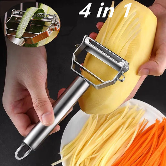 Descascador de Aço Inox 3 em 1 para Alimentos