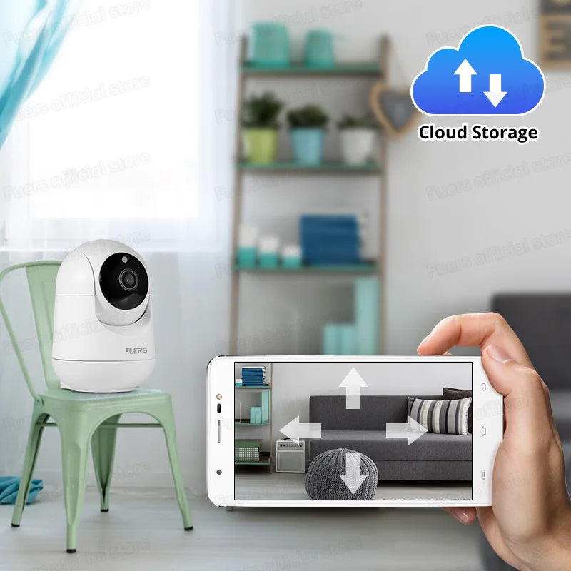 Câmera WiFi 4K 8MP Tuya Smart com Rastreamento Automático e Visão Noturna para Segurança Residencial