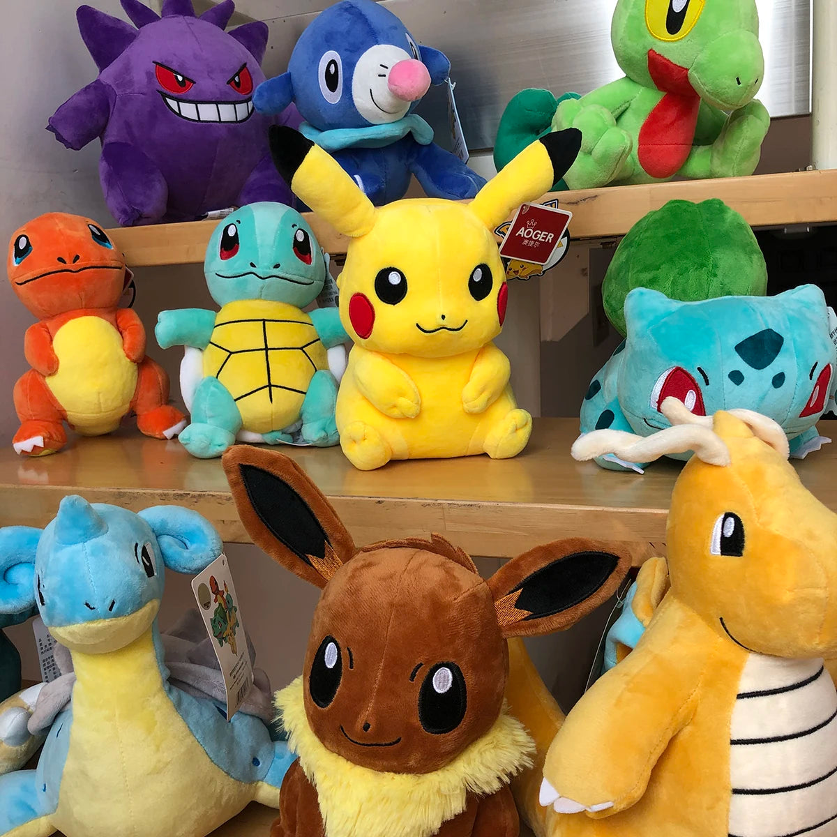 Pelúcia Pokémon de Alta Qualidade com Etiqueta Pikachu Charmander Squirtle Bulbasaur