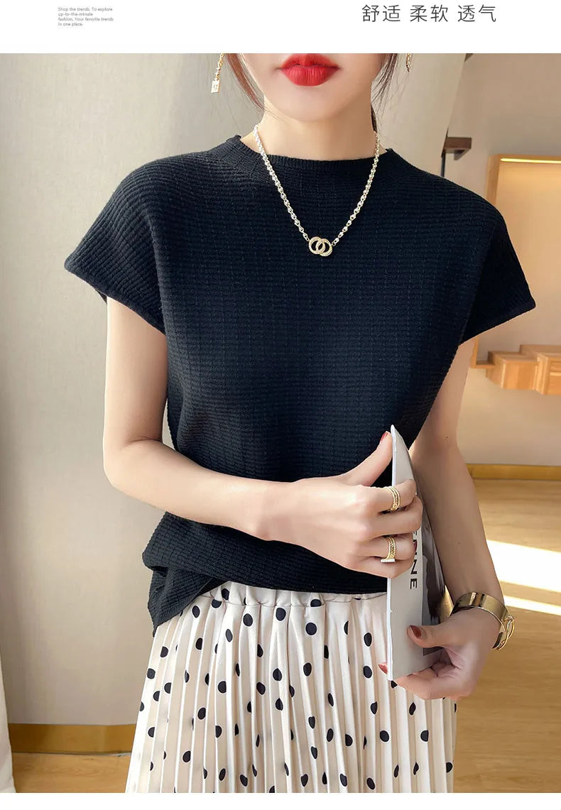 Camiseta Feminina Verão Oversize Gola O Manga Curta Estilo Casual e Confortável