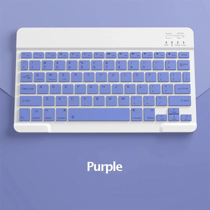 Teclado Recarregável Bluetooth 10 Polegadas Espanhol Inglês Para Tablet e Notebook
