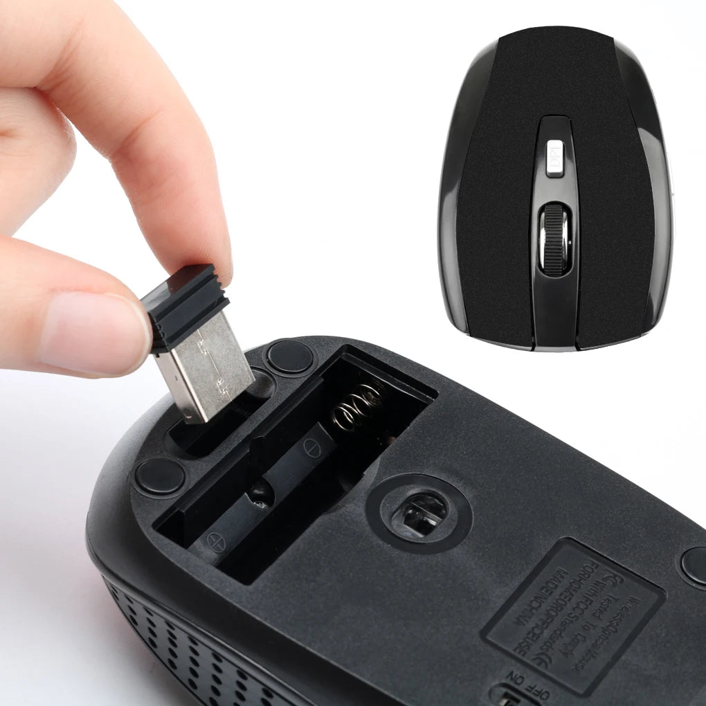 Rato Sem Fio 2.4G Bluetooth Ergonômico com 6 Botões e DPI Ajustável para PC e Tablet