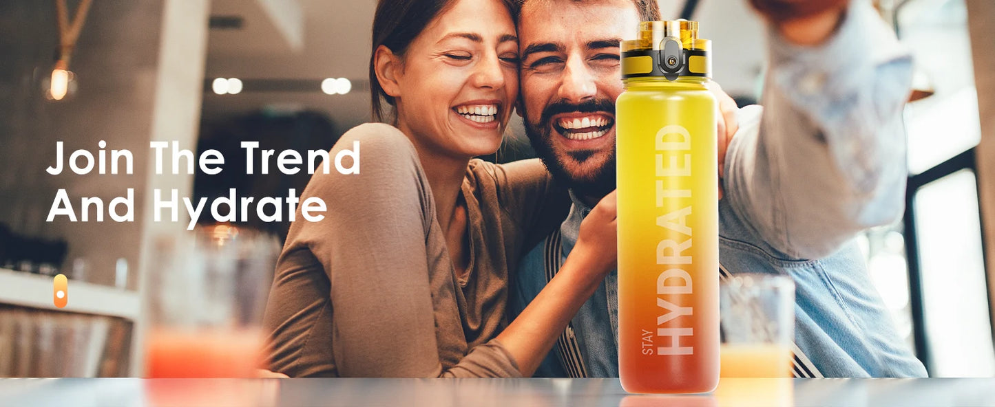 Garrafa de água Fashion com frases motivacionais perfeita para esportes e viagens