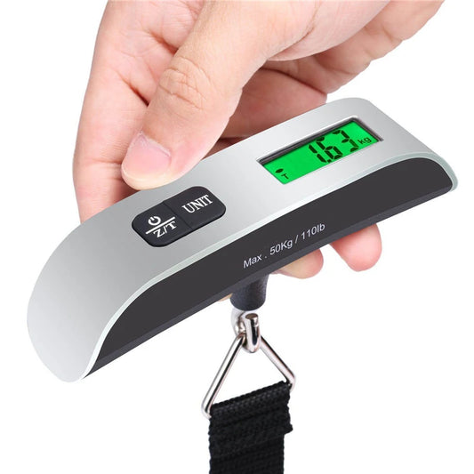 Balança digital portátil com tela LCD, 110 lb/50 kg, eletrônica. Nunca mais pague taxas por excesso de peso.