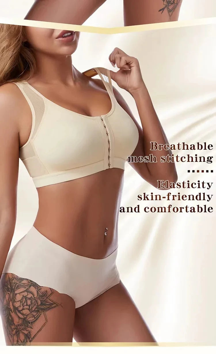 Sutiã Colete S-5XL com Fecho Frontal para Correção de Postura e Suporte Esportivo