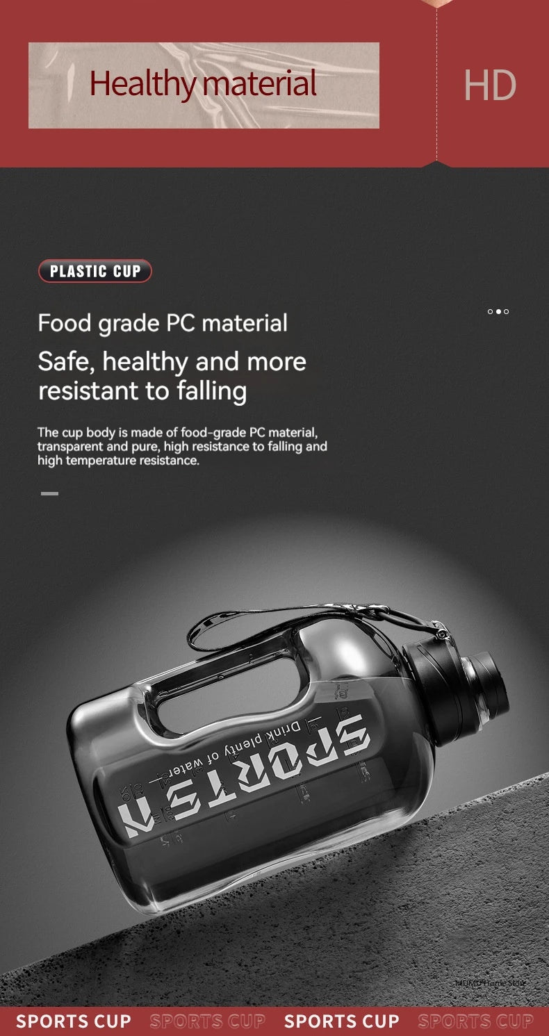 Garrafa gigante fitness, viagens e hidratação prolongada. Não perca tempo nos bebedouros, tenha água para todo o treino ou viagem.