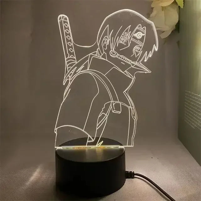 Luz Noturna Anime Naruto com Personagens Itachi Boruto Minato e Uzumaki