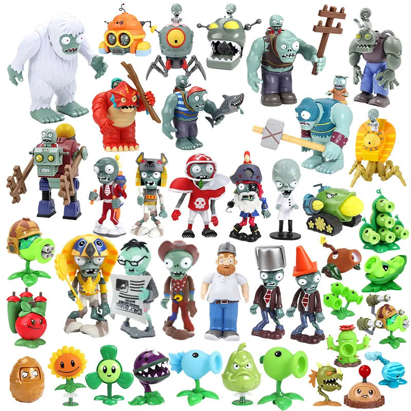 Bonecos Plants vs Zombies Dr Zomboss Yeti Peashooter Chomper e Girassol