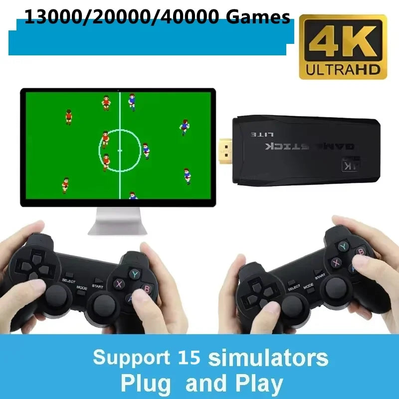 M8 Stick de Jogo Retrô 4K HD Com Controle Sem Fio e 20000 Jogos Embutidos