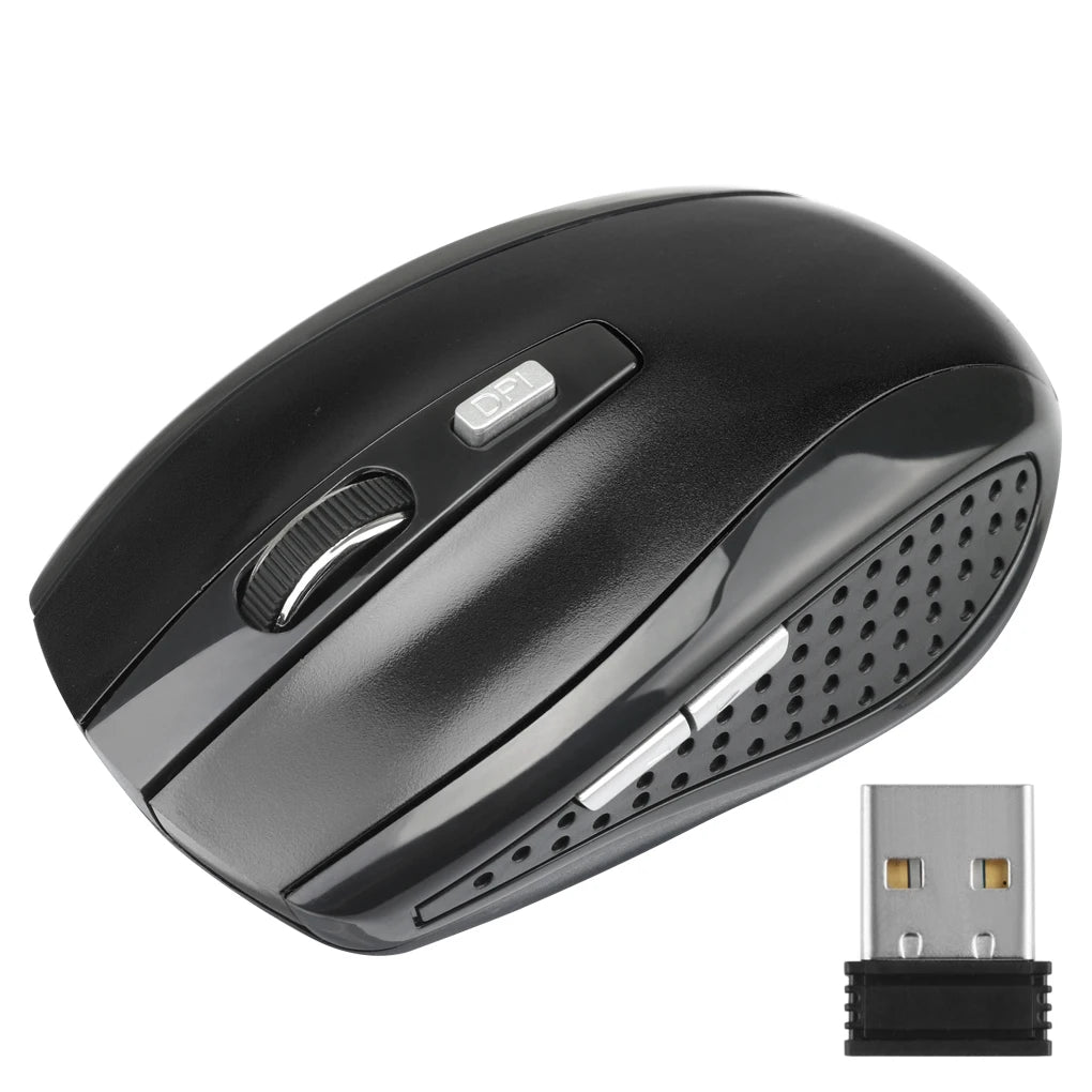 Rato Sem Fio 2.4G Bluetooth Ergonômico com 6 Botões e DPI Ajustável para PC e Tablet